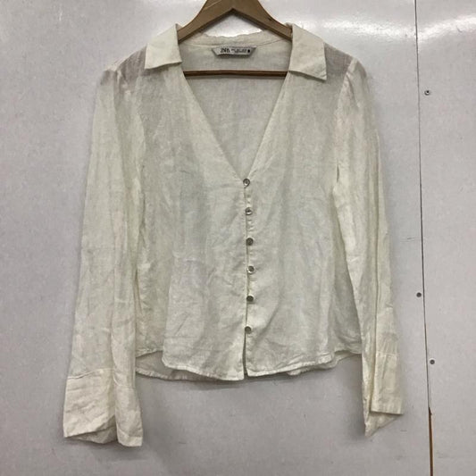 ザラ ZARA シャツ、ブラウス 長袖 S 無地 白 / ホワイト /  レディース USED 古着 中古 10150858