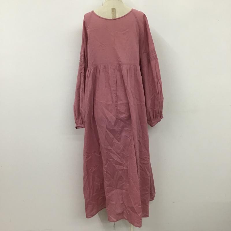 レリュームジャーナルスタンダード relume Journal Standard ワンピース ロングスカート 21-040-462-1001-1-0 長袖ワンピース フレアスカート ヘンリーネック ロングワンピース FREE 無地 桃 / ピンク /  レディース USED 古着 中古 10105963