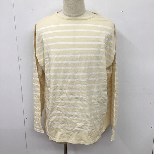 モンケメル MONT KEMMEL カットソー 長袖 長袖カットソー クルーネックカットソー ロングスリーブカットソー プリントTシャツ XL ボーダー柄 ベージュ / ベージュ /  メンズ USED 古着 中古 10114687