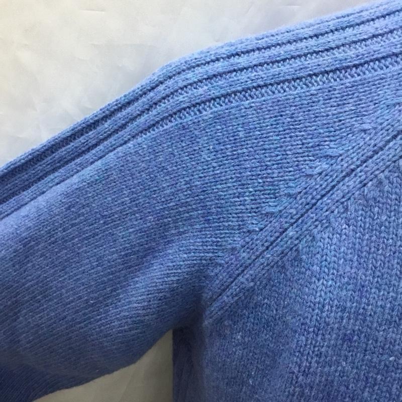 ワイルドライフテーラー WILD LIFE TAILOR ニット、セーター 長袖 長袖ニットカットソー ニット セーター クルーネックニット L 無地 青 / ブルー /  メンズ USED 古着 中古 10113545