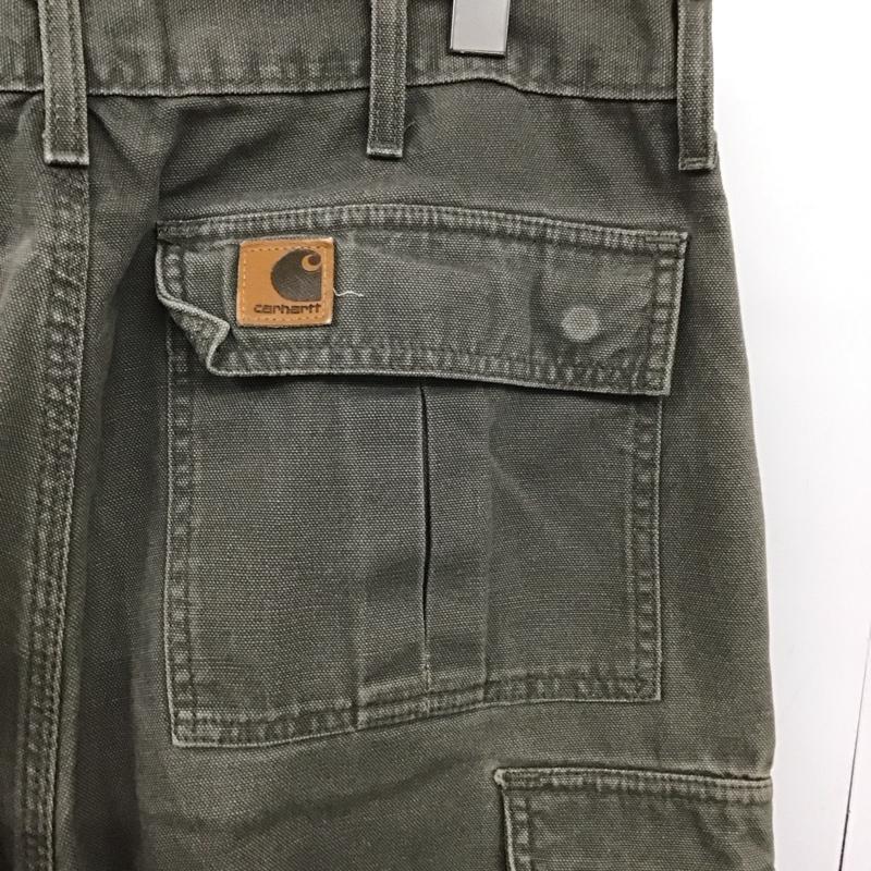 カーハート Carhartt パンツ ワークパンツ、ペインターパンツ ワークパンツ ワイドパンツ カジュアルパンツ カーゴパンツ ロゴ、文字 カーキ / カーキ /  メンズ USED 古着 中古 10149214