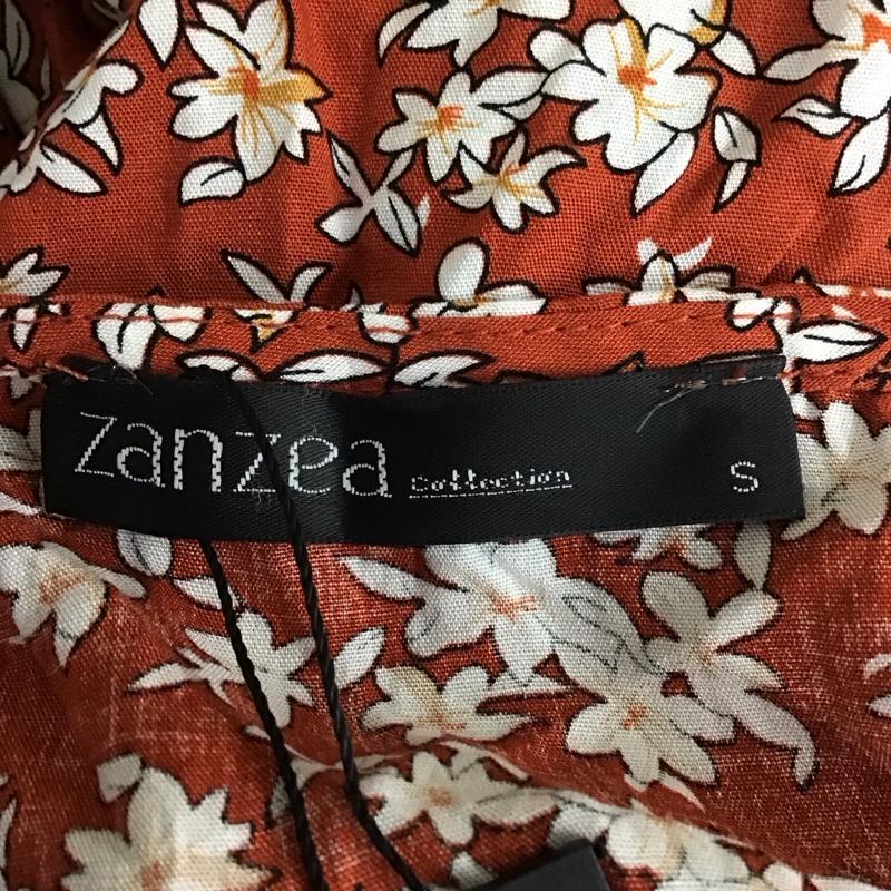 古着 USED ワンピース ロングスカート ZANZEA 半袖 前開き Vネック S 花柄 茶 / ブラウン /  レディース USED 古着 中古 10115323