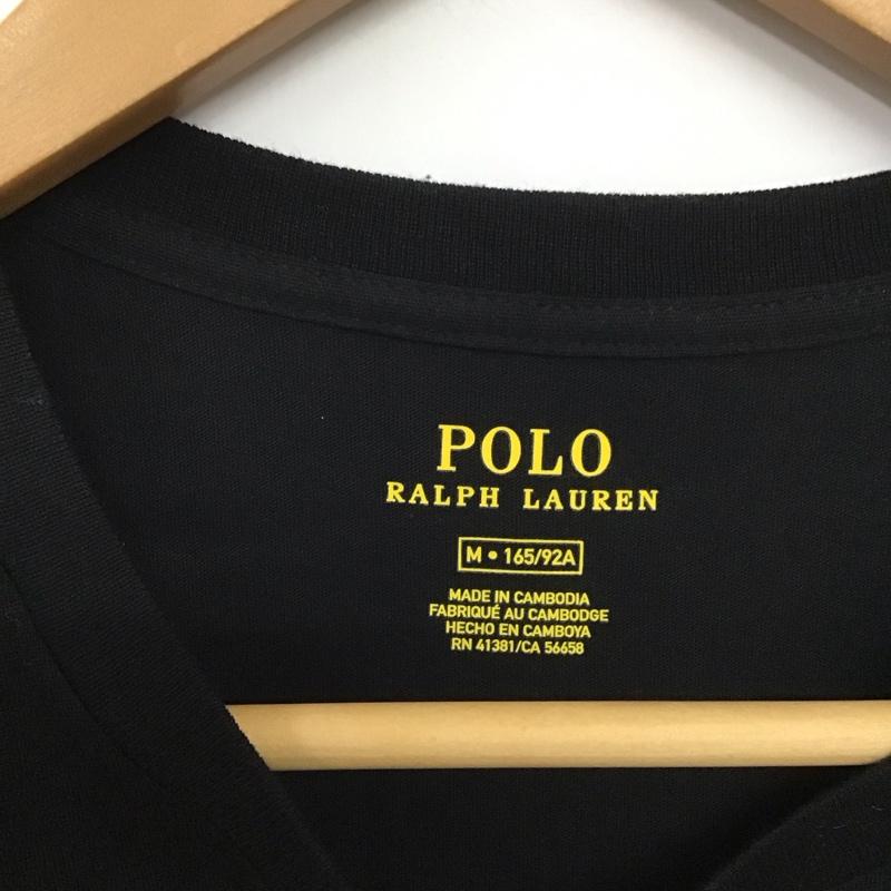 ポロラルフローレン POLO RALPH LAUREN Tシャツ 半袖 半袖カットソー プリントTシャツ クルーネックカットソー M ロゴ、文字 黒 / ブラック /  レディース USED 古着 中古 10138835