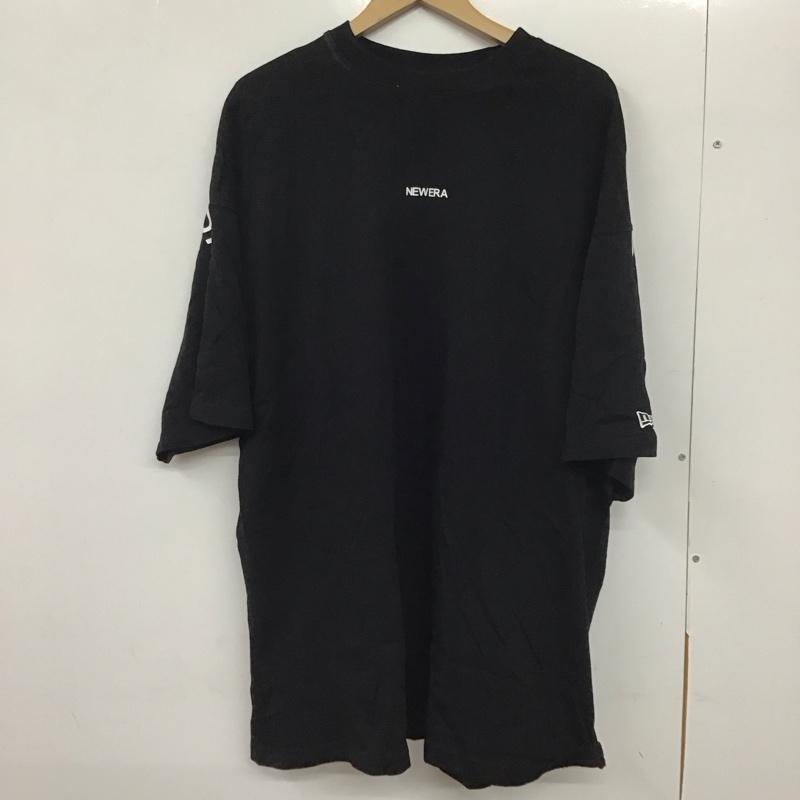 ニューエラ NEW ERA Tシャツ 半袖 半袖カットソー プリントTシャツ クルーネックカットソー XXL ロゴ、文字 黒 / ブラック /  メンズ USED 古着 中古 10130274