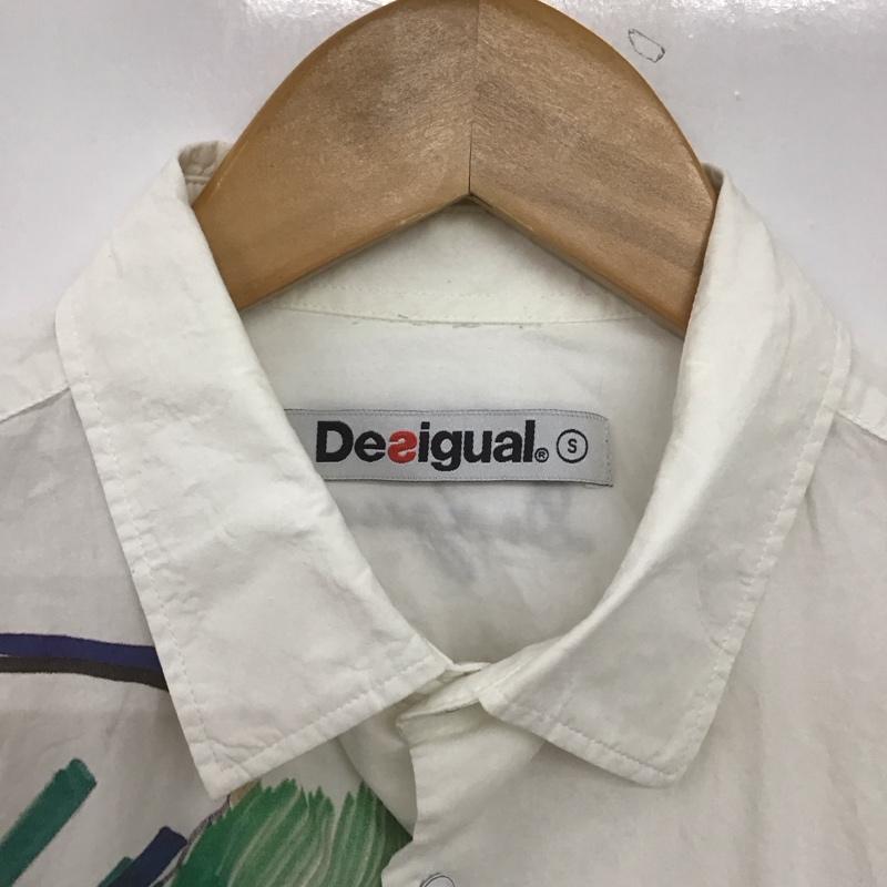 デシグアル Desigual シャツ、ブラウス 長袖 長袖シャツ プリントシャツ カラーシャツ S プリント 白 / ホワイト /  メンズ USED 古着 中古 10147979