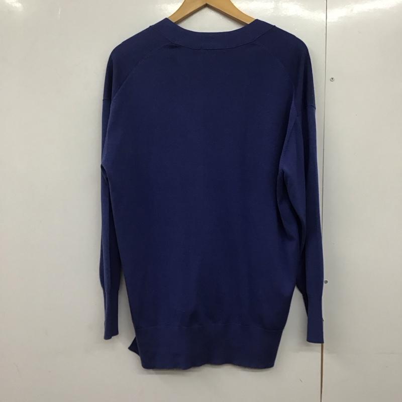 ニジュウサンク 23区 カーディガン 長袖 長袖カーディガン 前ボタン ニットカーディガン 38 無地 青 / ブルー /  レディース USED 古着 中古 10142512