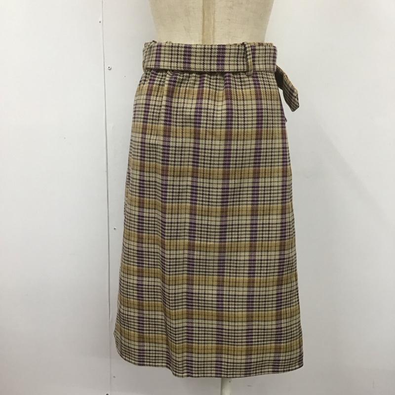 古着 USED スカート ひざ丈スカート ベルト付きスカート 9号 チェック マルチカラー / マルチカラー /  レディース USED 古着 中古 10107366