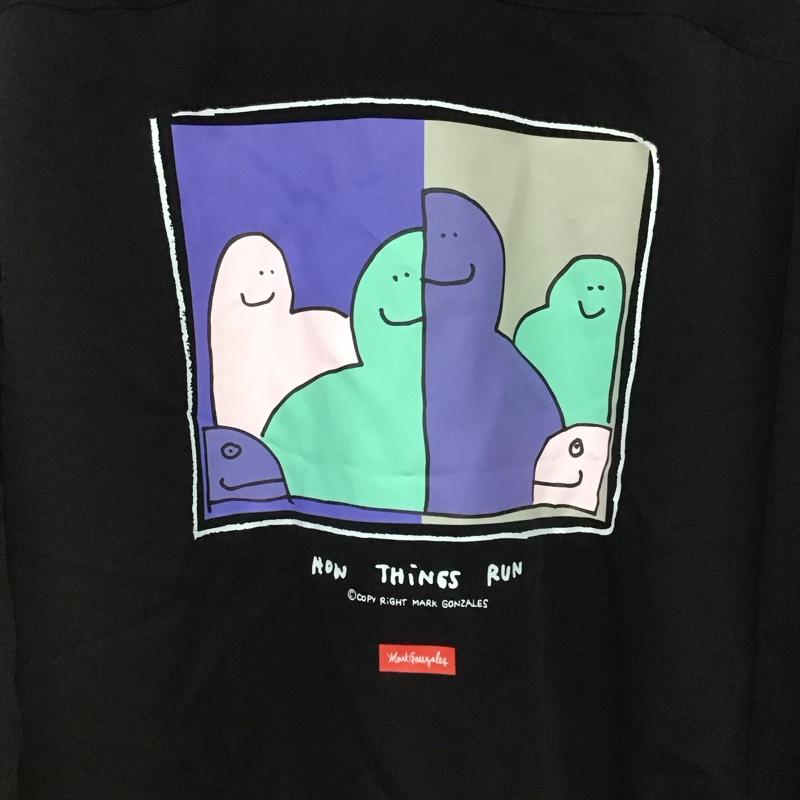 マーク・ゴンザレス Mark Gonzales シャツ、ブラウス 長袖 長袖シャツ 刺繍シャツ カラーシャツ M ロゴ、文字 黒 / ブラック /  メンズ USED 古着 中古 10148146