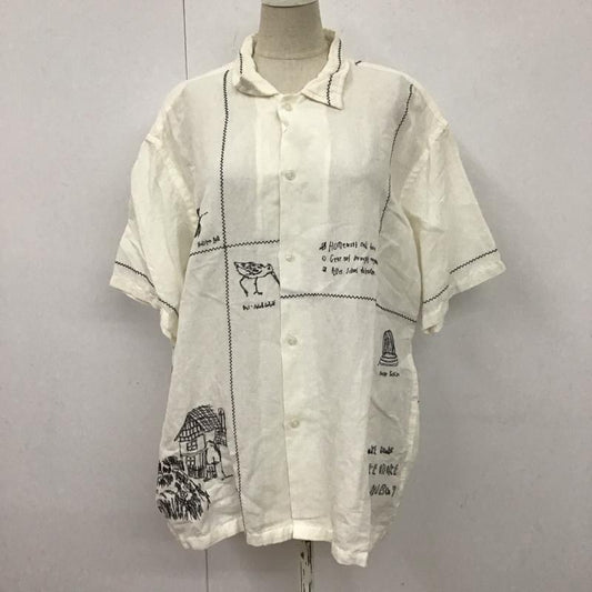 ニコアンド niko and... シャツ、ブラウス 半袖 半袖シャツ カラーシャツ 半袖カットソー 刺繍シャツ M 刺繍 白 / ホワイト /  レディース USED 古着 中古 10110245