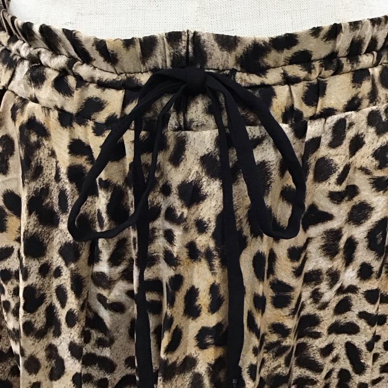 ザラベーシック ZARA BASIC スカート ロングスカート 7992 112 051 膝下 プリーツ M ヒョウ柄・レオパード柄 ベージュ / ベージュ / X 黒 / ブラック /  レディース USED 古着 中古 10118358