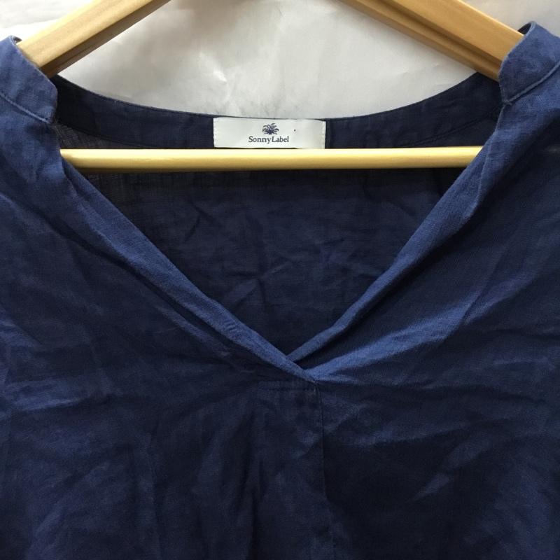 サニーレーベル Sonny Label カットソー 長袖 長袖シャツカットソー Vネックカットソー プルオーバー FREE 無地 紺 / ネイビー /  レディース USED 古着 中古 10113392