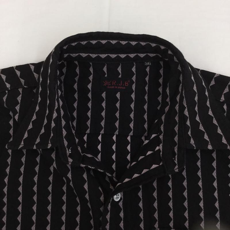 アールジェイビー R.J.B シャツ、ブラウス 長袖 36 総柄 黒 / ブラック / X 桃 / ピンク /  メンズ USED 古着 中古 10133482