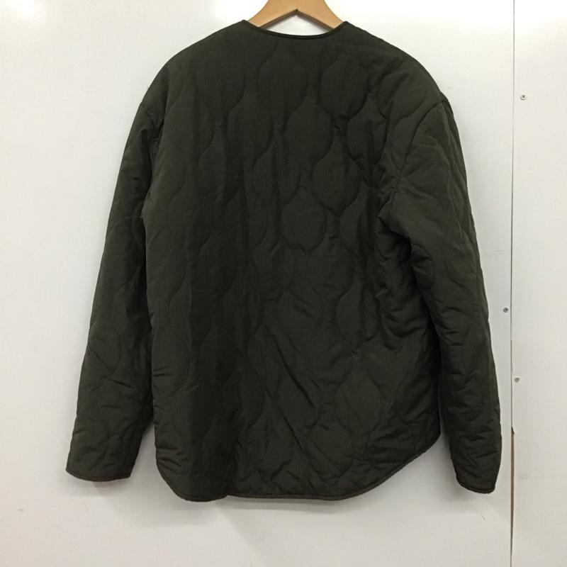 アイテムズ アーバンリサーチ ITEMS URBAN RESEARCH ジャケット、上着 ジャケット、ブレザー キルティングジャケット アウター ノーカラージャケット 40 無地 カーキ / カーキ /  メンズ USED 古着 中古 10145065
