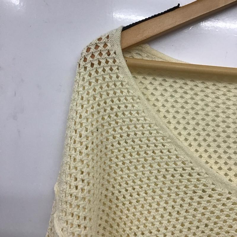 ローリーズファーム LOWRYS FARM カットソー 長袖 長袖カットソー 鍵網ニット Vネック FREE 無地 白 / ホワイト /  レディース USED 古着 中古 10142683