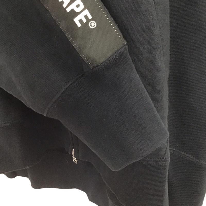 アベイシングエイプ A BATHING APE パーカー 長袖 長袖パーカー ジップアップパーカー スウェット XL ロゴ、文字 黒 / ブラック /  メンズ USED 古着 中古 10145898