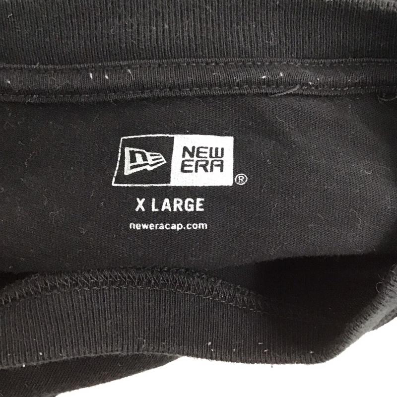 ニューエラ NEW ERA Tシャツ 半袖 半袖カットソー プリントTシャツ クルーネックカットソー XL ロゴ、文字 黒 / ブラック /  メンズ USED 古着 中古 10123705