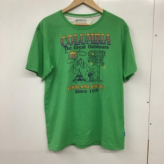 コロンビア Columbia Tシャツ 半袖 半袖カットソー プリントTシャツ クルーネックカットソー L プリント 緑 / グリーン /  メンズ USED 古着 中古 10134973
