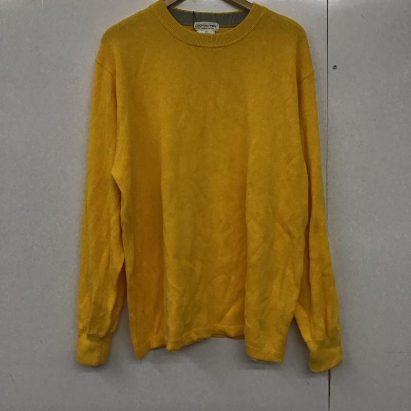チャオパニックティピー CIAOPANIC TYPY ニット、セーター 長袖 長袖ニットカットソー クルーネック セーター L 無地 黄 / イエロー /  メンズ USED 古着 中古 10140849