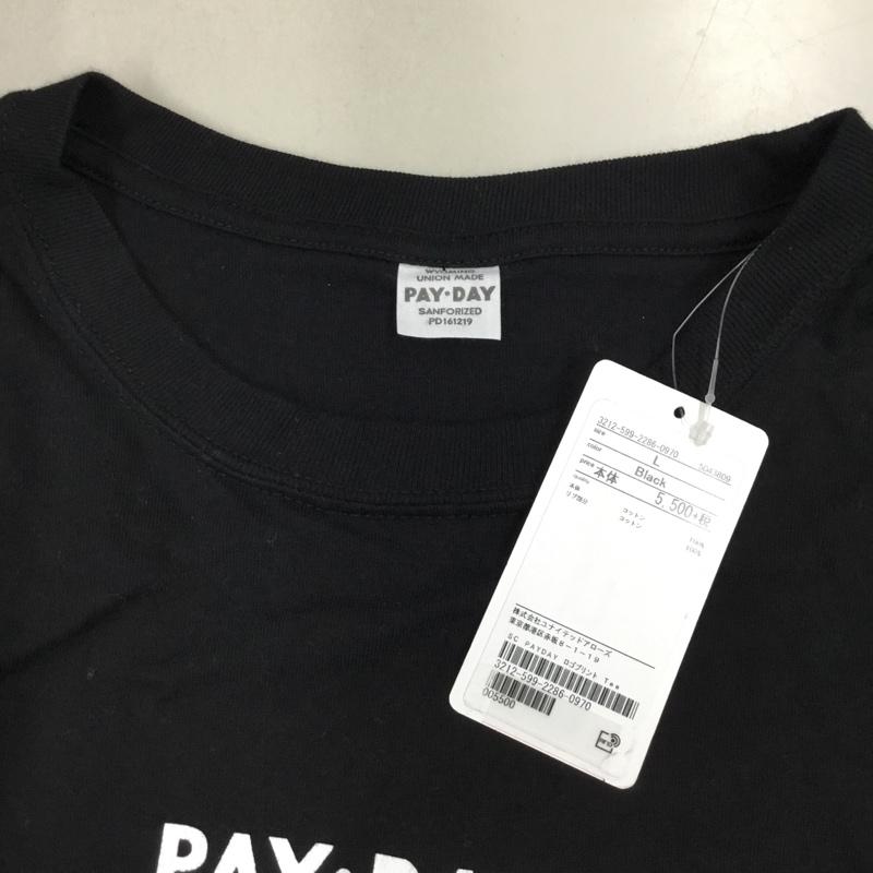 ペイデイ PAYDAY Tシャツ 長袖 3212-599-2286-0970 ロンT タグ付き バックプリント L ロゴ、文字 黒 / ブラック /  メンズ USED 古着 中古 10121235