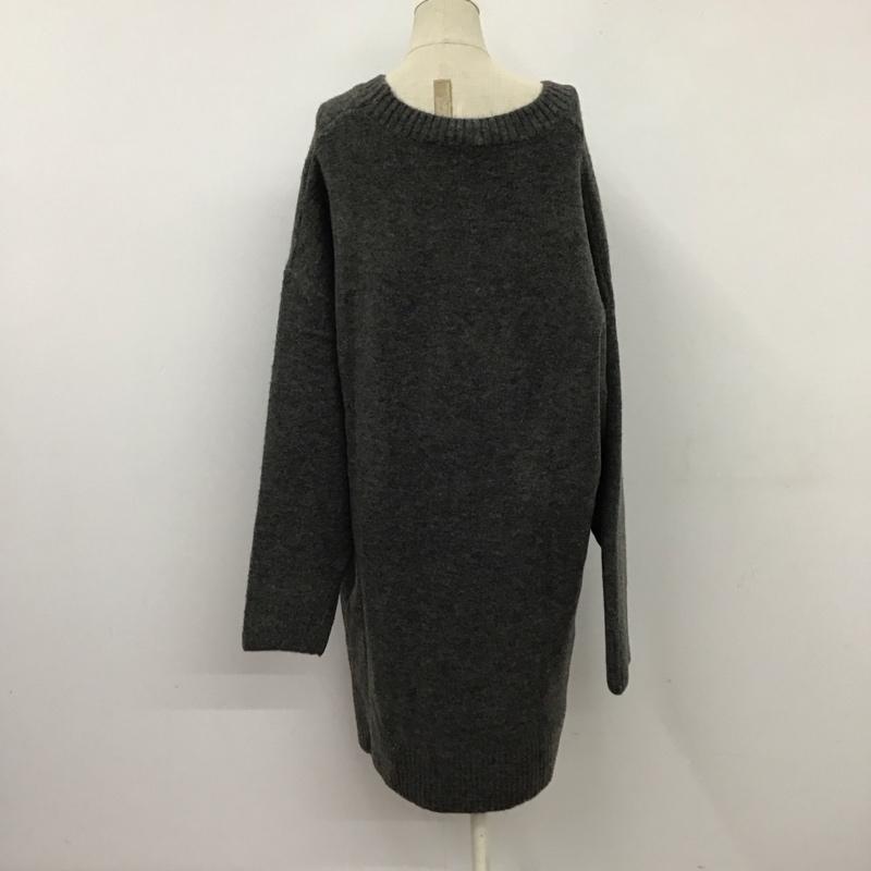 ザラ ZARA ワンピース ひざ丈スカート 2142 152 922 ニットワンピース M 無地 灰 / グレー /  レディース USED 古着 中古 10121880