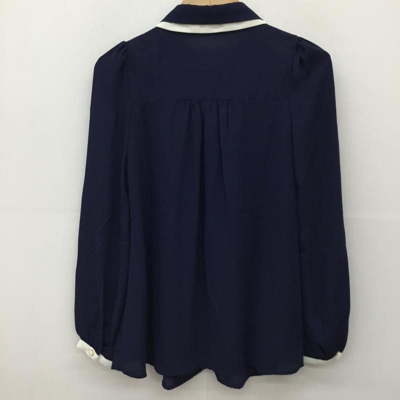 イング INGNI シャツ、ブラウス 長袖 M 花柄 紺 / ネイビー / X 白 / ホワイト /  レディース USED 古着 中古 10141844