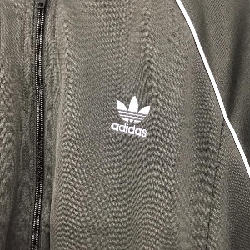 アディダス adidas ジャケット、上着 ジャンパー、ブルゾン ジップアップジャケット ジャージ スポーツウェア 古着 XL ロゴ、文字 カーキ / カーキ /  メンズ USED 古着 中古 10142334