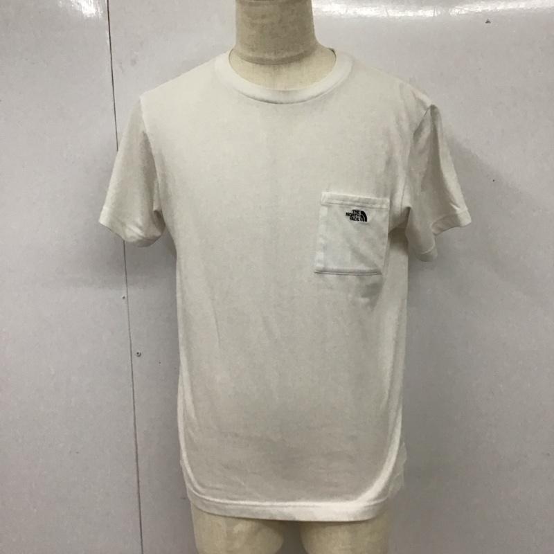 ザノースフェイス THE NORTH FACE Tシャツ 半袖 NT32003X シンプルロゴポケットTシャツ 半袖カットソー プリントTシャツ クルーネックカットソー L ロゴ、文字 白 / ホワイト /  メンズ USED 古着 中古 10117464