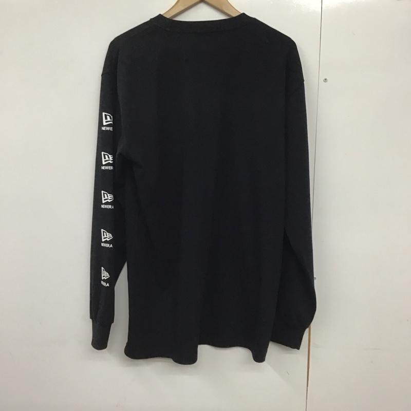 ニューエラ NEW ERA カットソー 長袖 長袖カットソー プリントカットソー クルーネック XL ロゴ、文字 黒 / ブラック /  メンズ USED 古着 中古 10141669