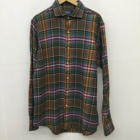 ポロラルフローレン POLO RALPH LAUREN シャツ、ブラウス 長袖 L チェック 茶 / ブラウン / X 橙 / オレンジ / X 緑 / グリーン / X 紫 / パープル /  メンズ USED 古着 中古 10119974