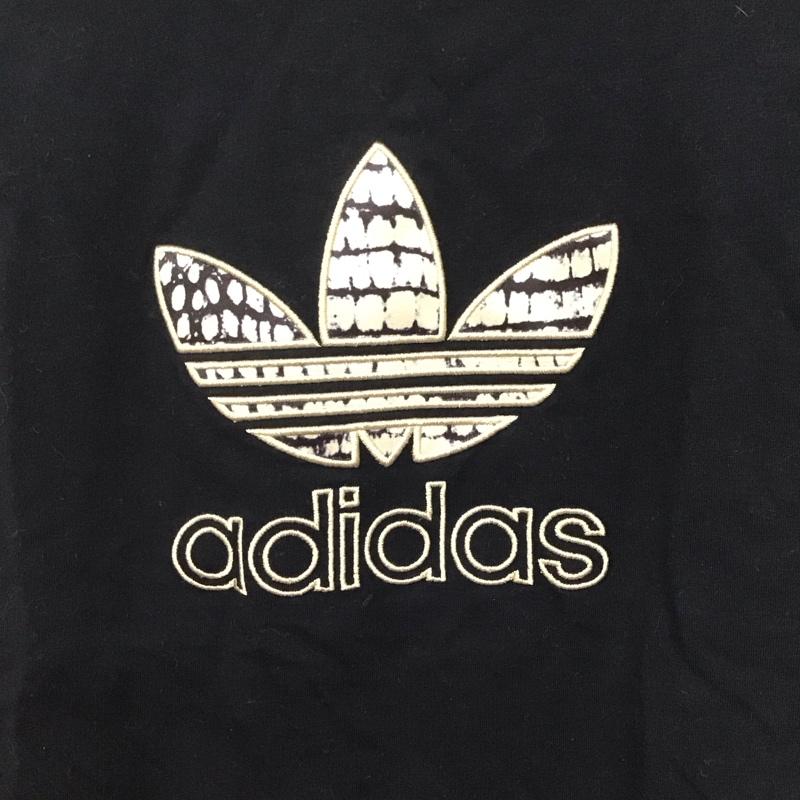 アディダス adidas Tシャツ 半袖 L ロゴ、文字 X プリント 黒 / ブラック /  レディース USED 古着 中古 10144561