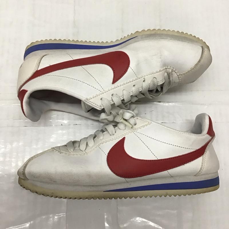 ナイキ NIKE スニーカー スニーカー 807471-103 WMNS CLASSIC CORTEZ LEATHER 23.5cm 23.5cm ロゴ、文字 白 / ホワイト / X 赤 / レッド / X 青 / ブルー /  レディース USED 古着 中古 10115656