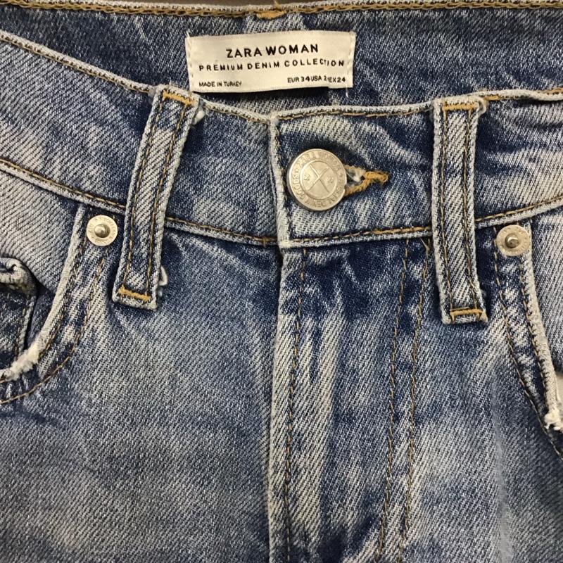 ザラウーマン ZARA WOMAN パンツ デニム、ジーンズ 34 無地 水色 / ライトブルー /  レディース USED 古着 中古 10133640