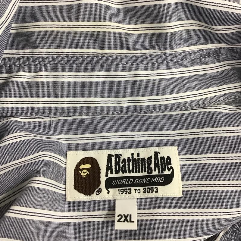 アベイシングエイプ A BATHING APE シャツ、ブラウス 長袖 長袖シャツ カラーシャツ ポケットシャツ 長袖カットソー ストライプシャツ XXL ストライプ マルチカラー / マルチカラー /  メンズ USED 古着 中古 10124705