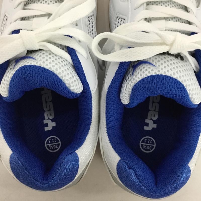 ヤサカ YASAKA スニーカー スニーカー E-200 ジェット インパクト 卓球シューズ 22.5cm 箱有 22.5cm ロゴ、文字 白 / ホワイト / X 青 / ブルー / X 銀 / シルバー /  レディース USED 古着 中古 10147941