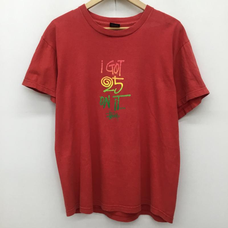 ステューシー STUSSY Tシャツ 半袖 M ロゴ、文字 赤 / レッド /  メンズ USED 古着 中古 10133850