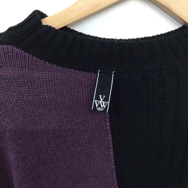 ウ゛ァルゴ VIRGO ニット、セーター 長袖 長袖ニットカットソー クルーネック セーター 2 無地 黒 / ブラック / X 紫 / パープル / X 灰 / グレー /  レディース USED 古着 中古 10142032