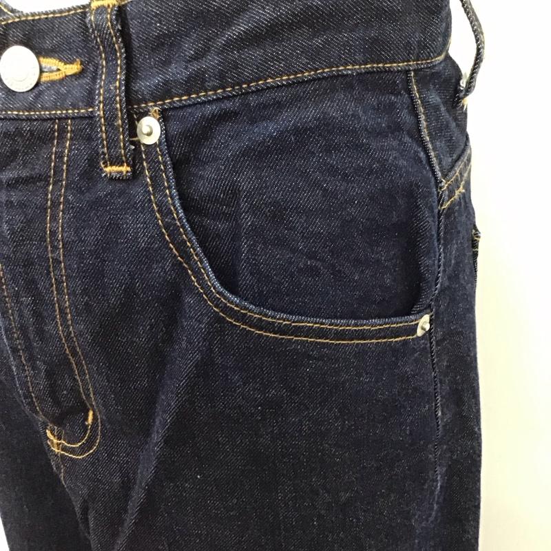 ローリーズファーム LOWRYS FARM パンツ デニム、ジーンズ LFD50002AD CONEストレートワイド M 無地 紺 / ネイビー /  レディース USED 古着 中古 10114585
