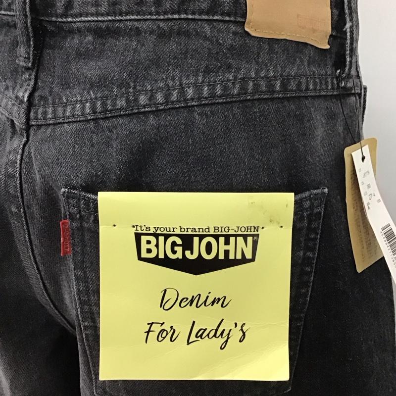 ビッグジョン Big John パンツ デニム、ジーンズ デニムパンツ ストレートパンツ ワイドパンツ カジュアルパンツ 27インチ 無地 黒 / ブラック /  レディース USED 古着 中古 10115177