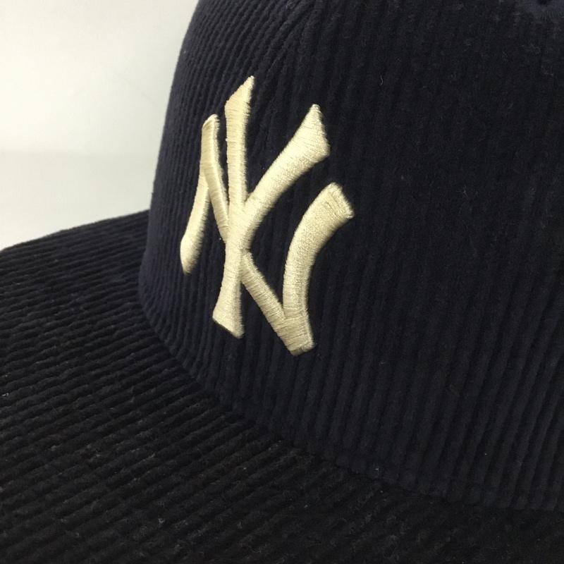 ニューエラ NEW ERA 帽子 キャップ NY コーデュロイ 59FIFTY MLB 59.6cm ロゴ、文字 紺 / ネイビー /  メンズ USED 古着 中古 10124616