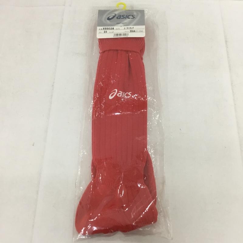 アシックス ASICS ファッション小物 ファッション小物 XSS028 ストッキング ジュニア サッカー 22cm ロゴ、文字 赤 / レッド /  ボーイズ USED 古着 中古 10132152