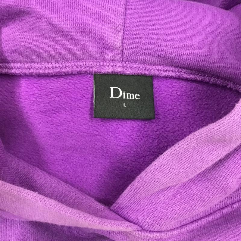 Dime Dime パーカー 長袖 裏起毛 プルオーバー スウェット スープ缶 L 刺繍 紫 / パープル /  メンズ USED 古着 中古 10119166