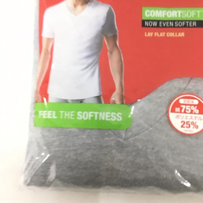 ヘインズ HANES Tシャツ 半袖 v neck t shirt hanes HM1EG754 2枚組 M 無地 灰 / グレー /  メンズ USED 古着 中古 10138367