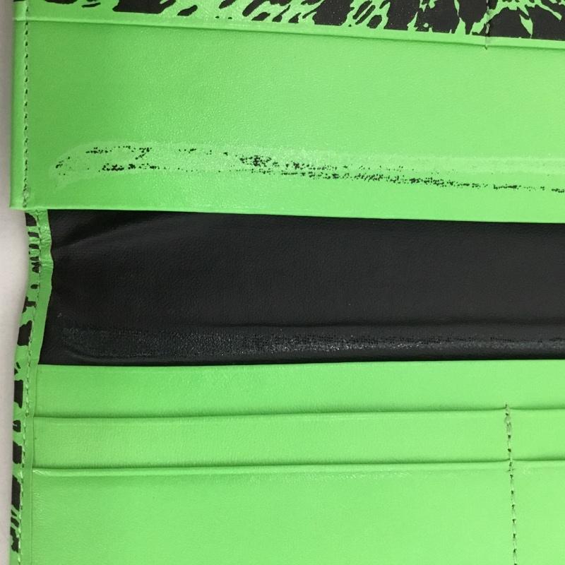クリームソーダ CREAMSODA 財布 長財布 BOUNTY HUNTER ヒョウ柄 レオパード ロゴ、文字 薄緑 / ライトグリーン / X 黒 / ブラック /  メンズ USED 古着 中古 10146889