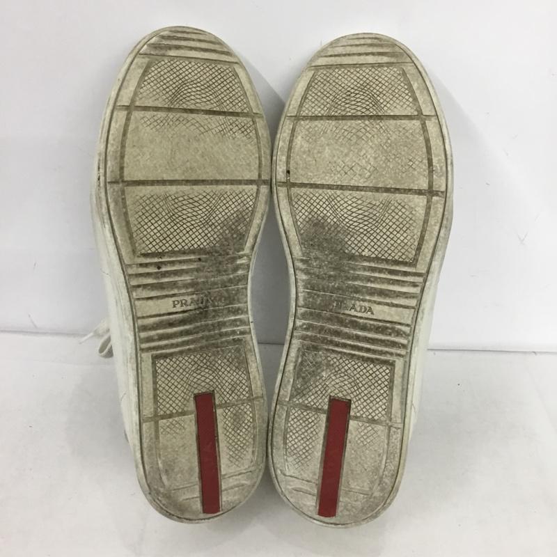 プラダ PRADA スニーカー スニーカー 4E 2860 8 レザー FREE ロゴ、文字 白 / ホワイト /  メンズ USED 古着 中古 10149821
