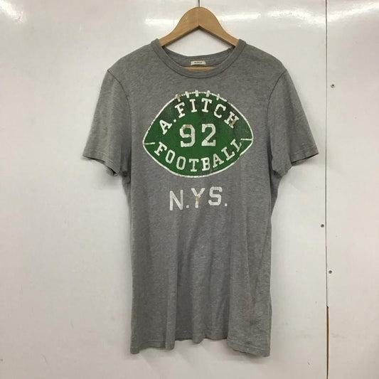 アバクロンビーアンドフィッチ ABERCROMBIE&FITCH Tシャツ 半袖 半袖カットソー プリントTシャツ クルーネックカットソー L ロゴ、文字 灰 / グレー /  メンズ USED 古着 中古 10132079