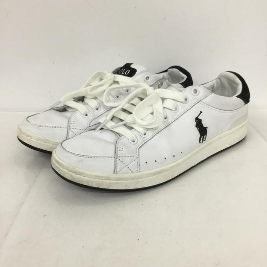 ポロバイラルフローレン Polo by RALPH LAUREN スニーカー スニーカー 13297 ローカット UK6.5 US：7.5 ロゴ、文字 白 / ホワイト / X 黒 / ブラック /  メンズ USED 古着 中古 10136295