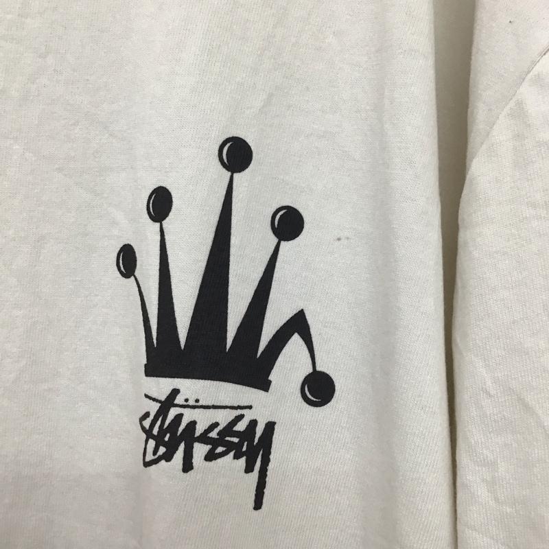 ステューシー STUSSY Tシャツ 半袖 半袖カットソー プリントTシャツ クルーネックカットソー XL ロゴ、文字 白 / ホワイト /  メンズ USED 古着 中古 10133223