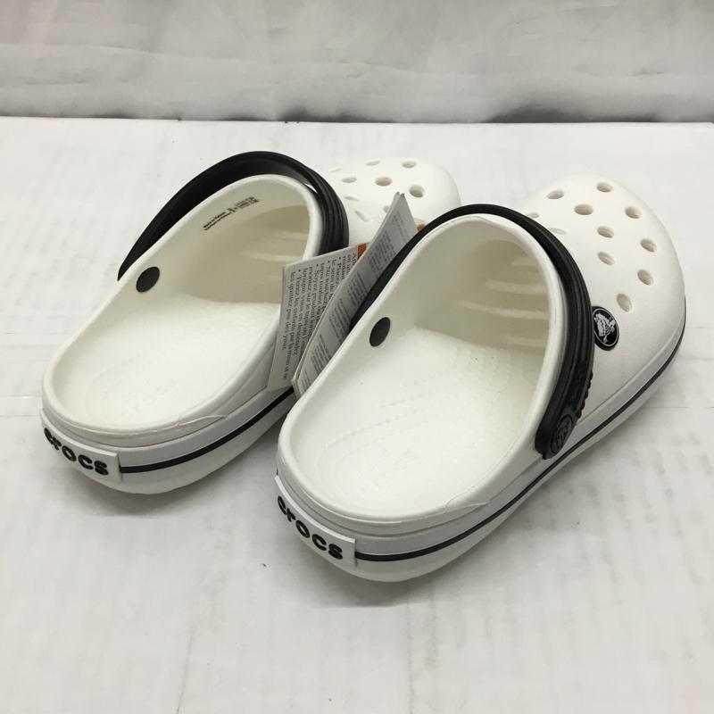クロックス crocs シューズ シューズ 204537-100 Crocband Clog K 18.5cm キッズ サンダル 18.5cm ロゴ、文字 白 / ホワイト / X 黒 / ブラック /  ボーイズ USED 古着 中古 10110670