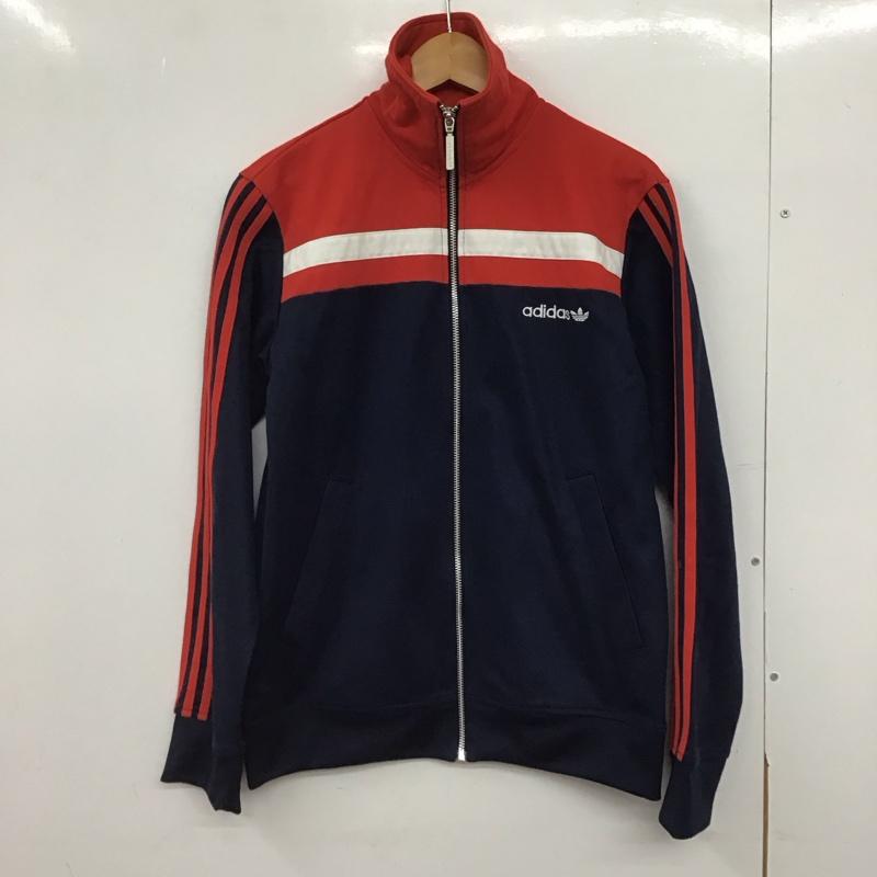 アディダス adidas ジャケット、上着 ジャンパー、ブルゾン s18698 ジップアップジャケット ジャージ アウター L ロゴ、文字 赤 / レッド / X 紺 / ネイビー /  メンズ USED 古着 中古 10147618