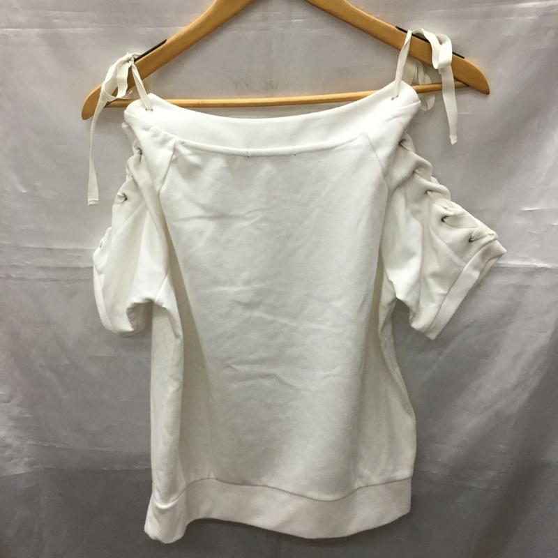 イング INGNI カットソー 半袖 151-180818-00 袖レースアップ リボン M 無地 白 / ホワイト /  レディース USED 古着 中古 10118213